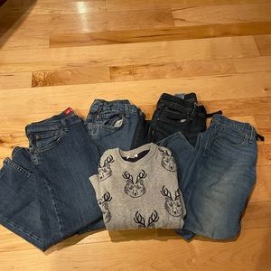 Boys Size 10 Lot - 4 pair jeans, 1 sweater
